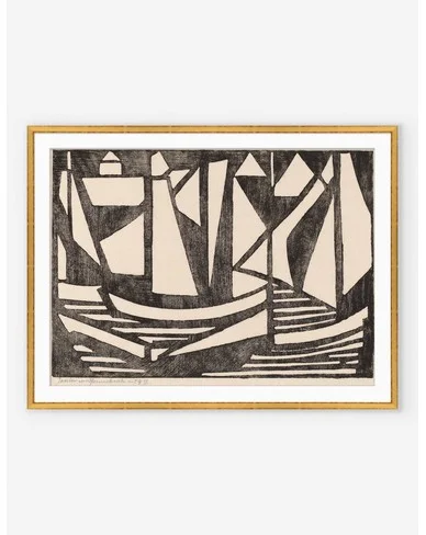 Japanese Woodcuts - Boats Print