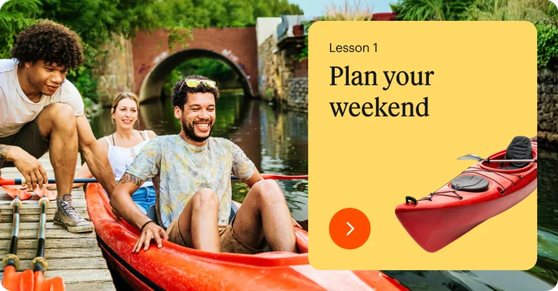 a lesson plan for planning your weekend