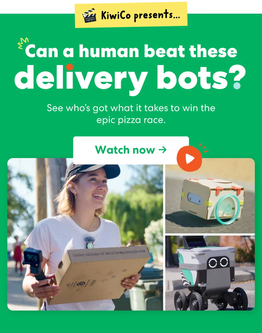 Can a human beat these delivery bots? Watch now!
