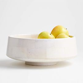 Katin White Wood Centerpiece Bowl