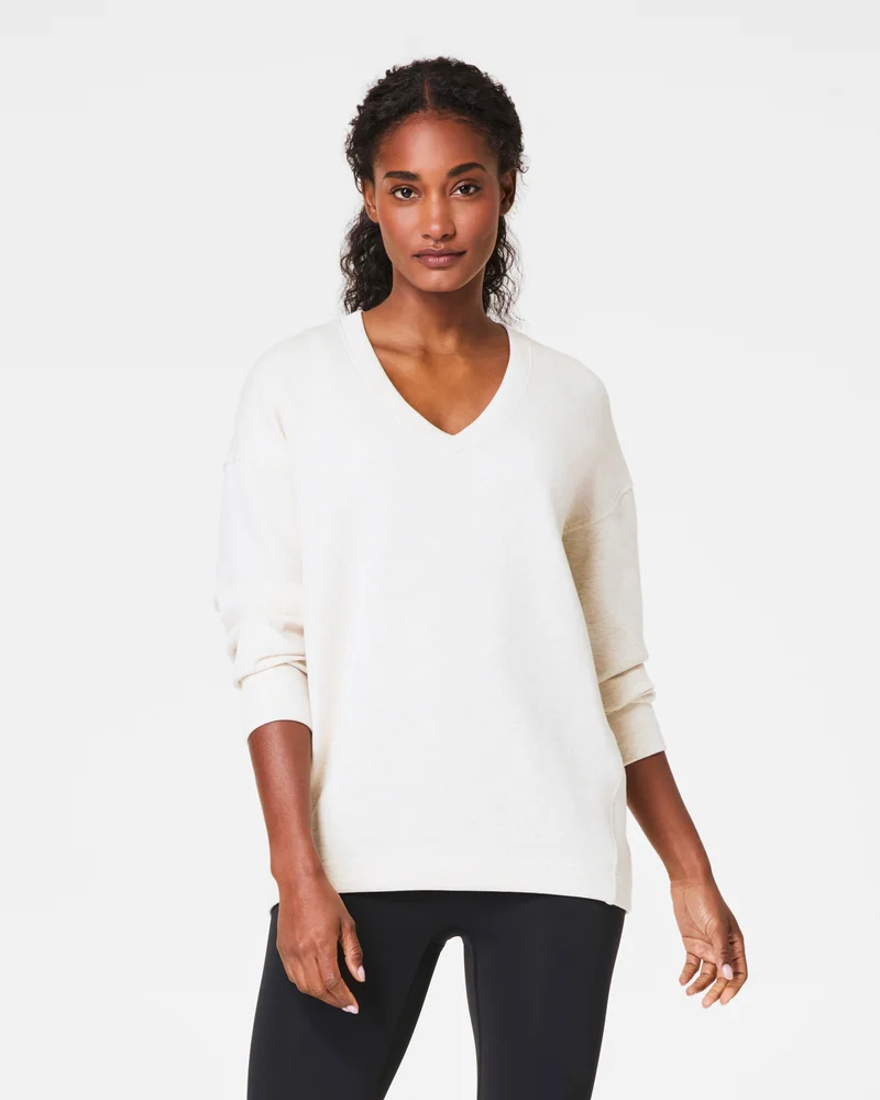 Image of Spanx Women's AirEssentials Brushed V-Neck Tunic, Heather Top