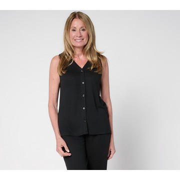 Cuddl Duds Slub Knit Button Front Tank