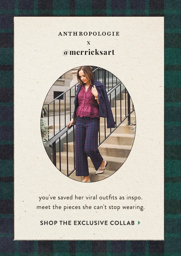anthropologie x merricksart, you've saved her viral outfits as inspo. meet the pieces she can't stop wearing, shop the exclusive collab