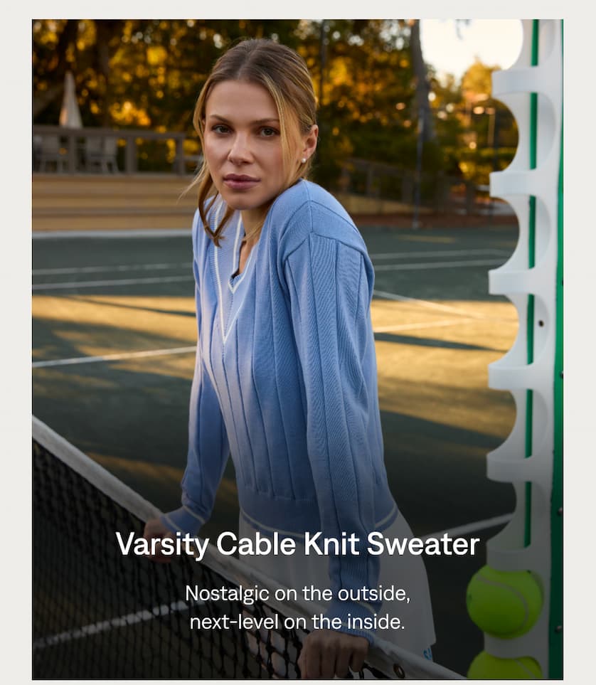 Varsity Cable Knit Sweater