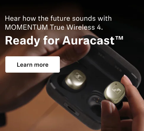 Hear the future with MOMENTUM True Wireless 4 Gold and Auracast.