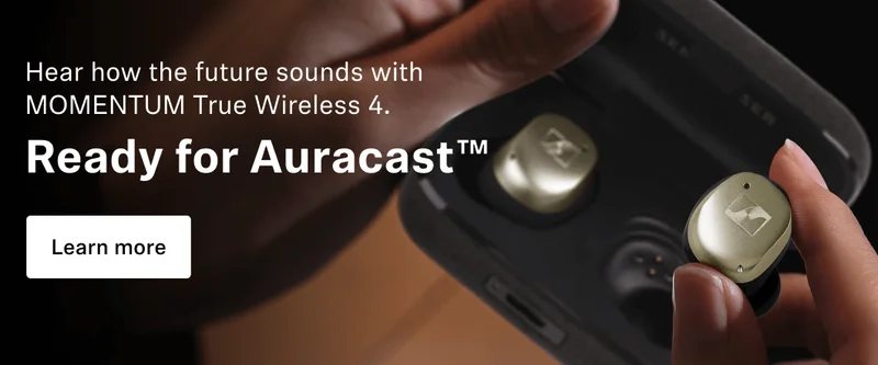 Hear the future with MOMENTUM True Wireless 4 Gold and Auracast.