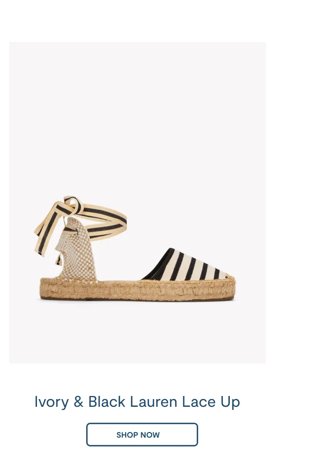 The Lauren Lace Up Ivory / Black