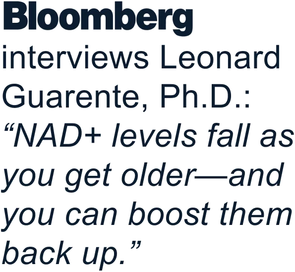 Bloomberg interviews Leonard Guarente, Ph.D.: “NAD+ levels fall as you get older—and you can boost them back up.”