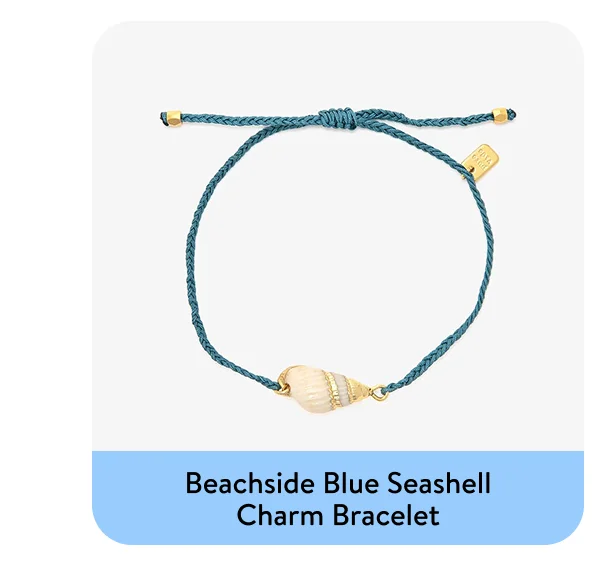 Beachside Blue Seashell Charm Bracelet