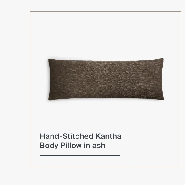 Hand-Stitched Kantha Body Pillow Cover