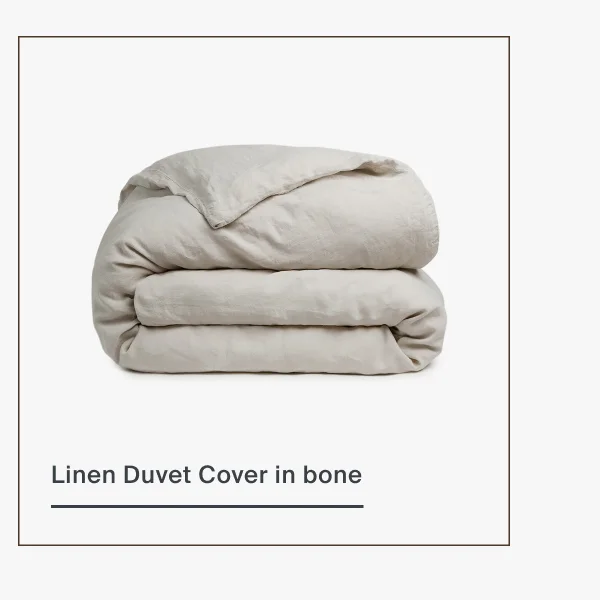 Linen Duvet Cover in bone