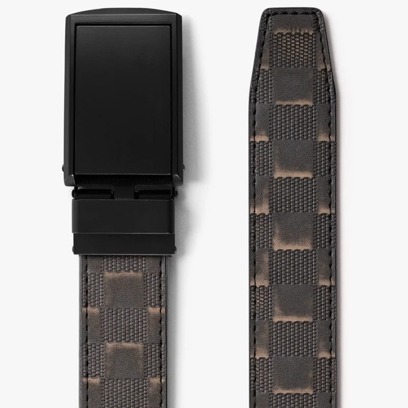 Image of Distressed Black Checkered Belt