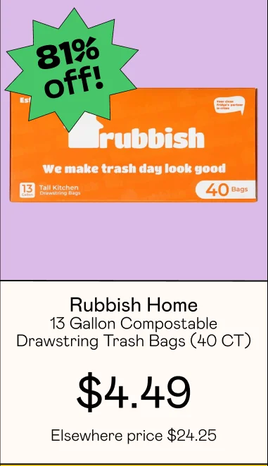 13 Gallon Compostable Drawstring Trash Bags (40 CT)