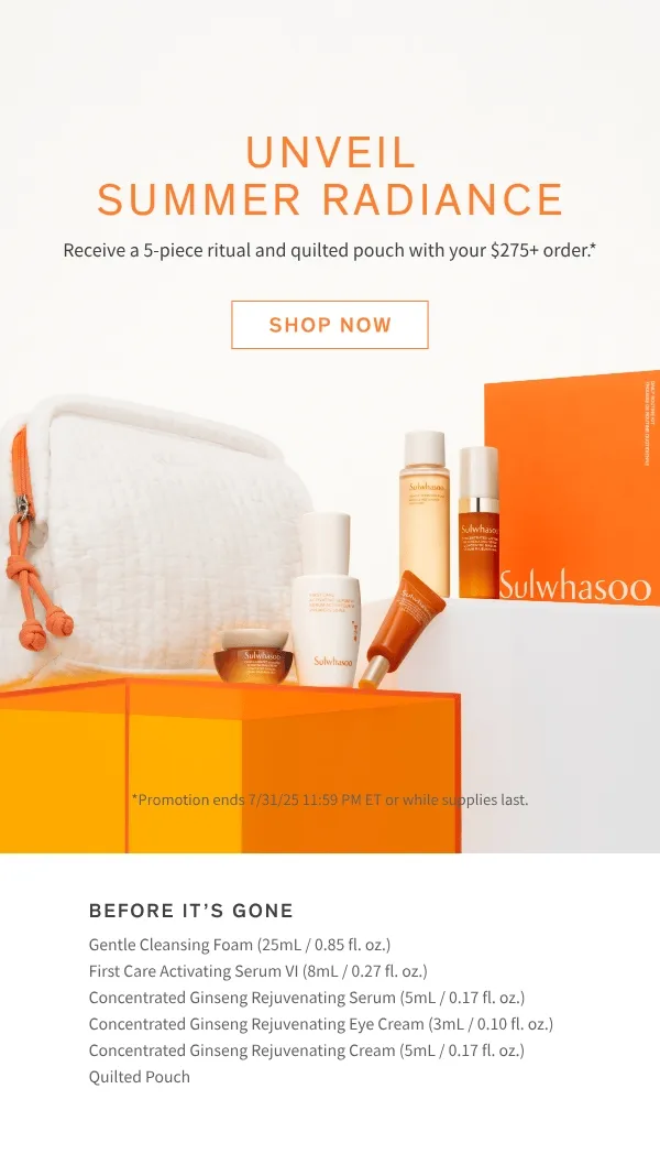 6-piece gift + pouch with $275+ purchase