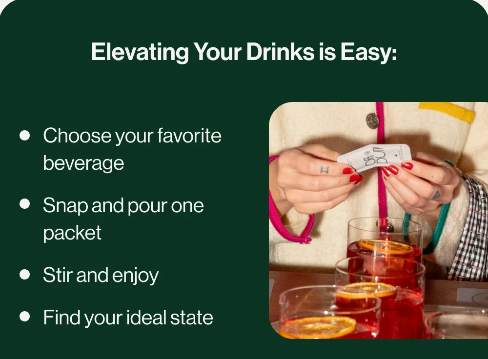 Evelating your drinks is easy
