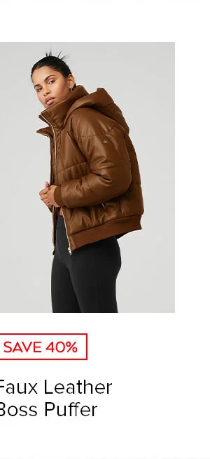 FAUX LEATHER BOSS PUFFER