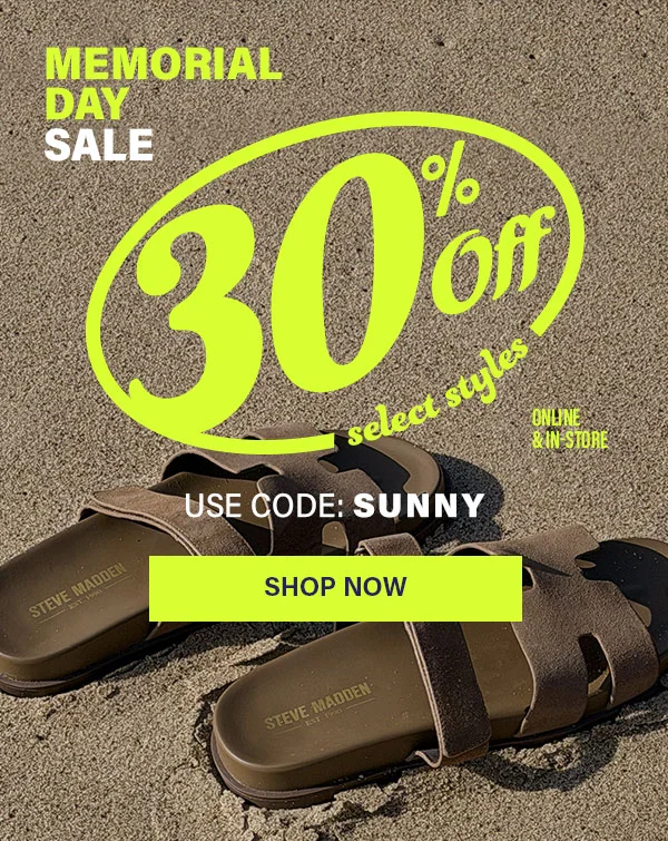 30% off select styles