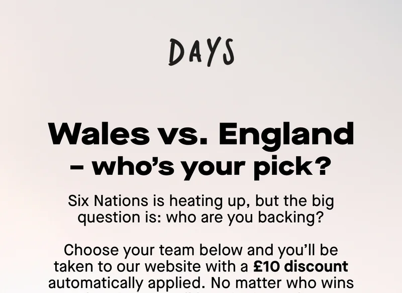 Wales vs. England - who's your pick? Six nations is heating up, but the big question is: who are you backing?