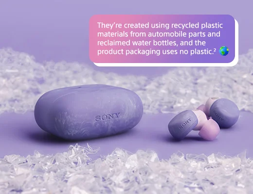 They're created using recycled plastic materials from automobile parts and reclaimed water bottles, and the product packaging uses no plastic.(2)