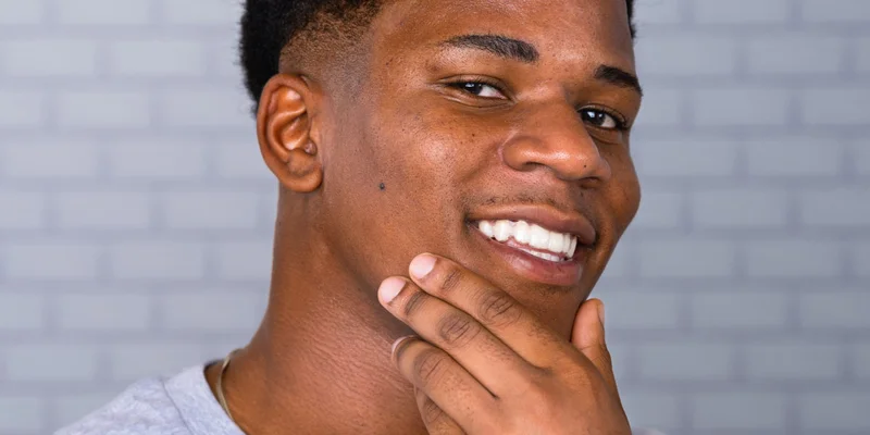Young man clean shaven with the new SkinGuard essentials bundle
