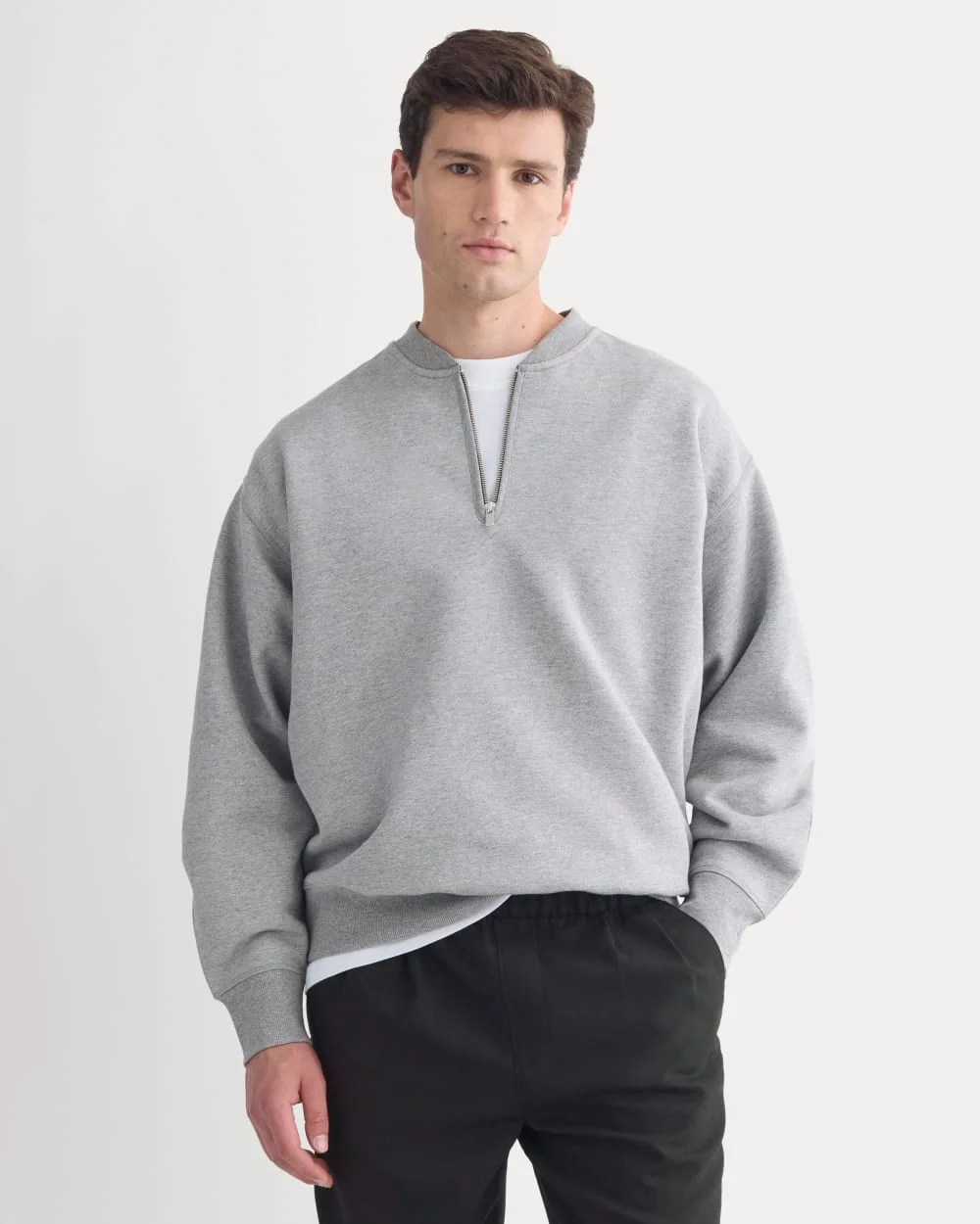 Image of Luxe Fleece Half-Zip Pullover | Vintage Heather Grey