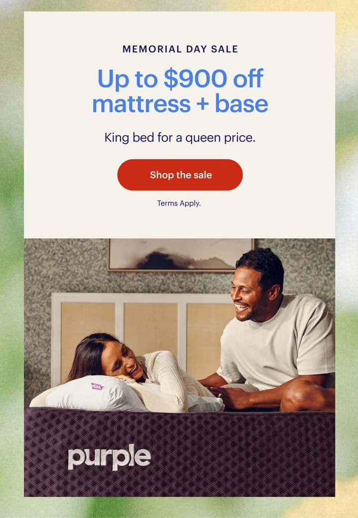 Up to $900 off mattress + base