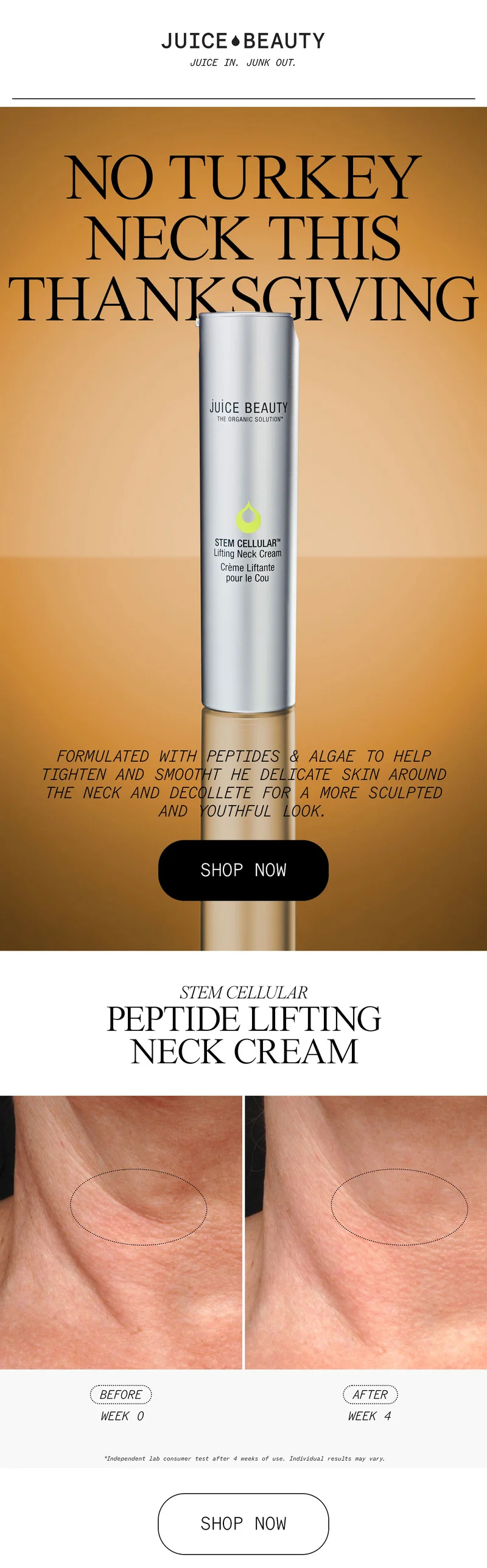 No Turkey Neck This Thanksgiving with Stem Cellular Lifting Neck Cream