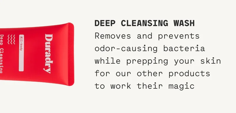 Deep Cleansing Wash Removes and prevents odor-causing bacteria while prepping your skin for our other products to work their magic