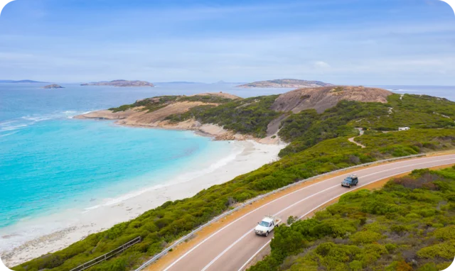 Road along the coast in Australia