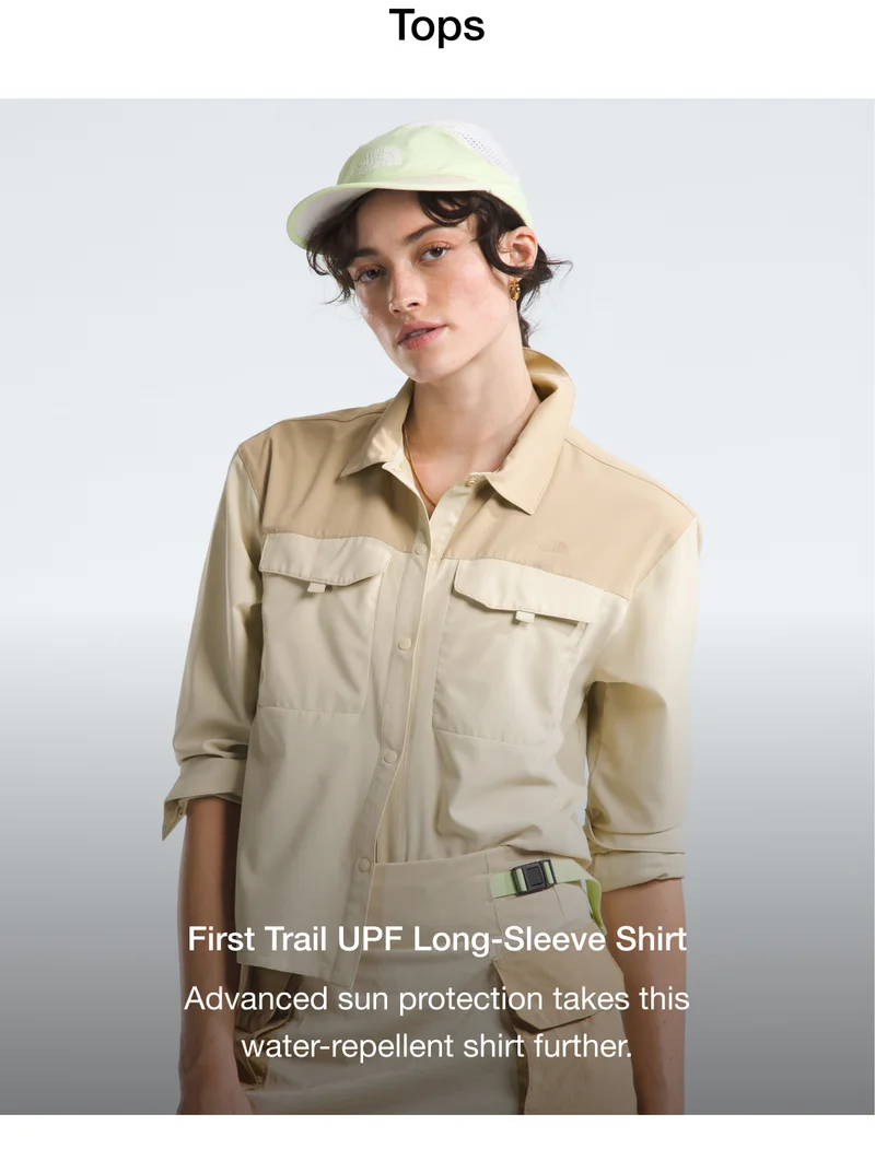First Trail UPF Long-Sleeve Shirt Advanced sun protection takes this water-repellent shirt further.