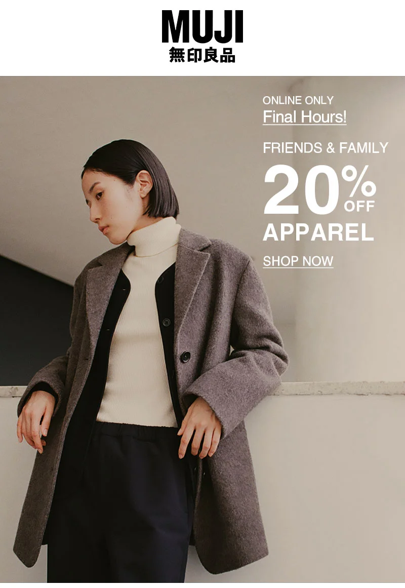 Shop 20% Off Apparel For Our Friends & Family Online Only
