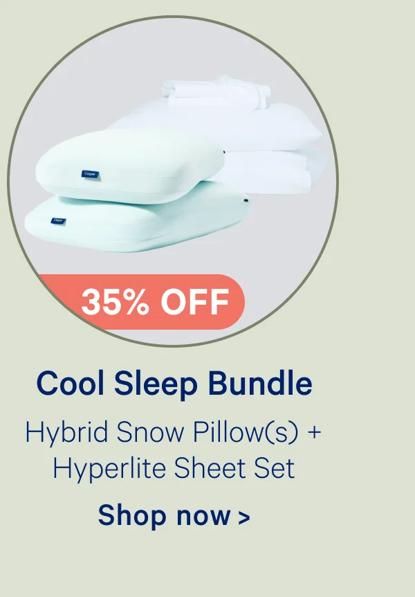 Cool Sleep Bundle; Hybrid Snow Pillow(s) + Hyperlite Sheet Set
