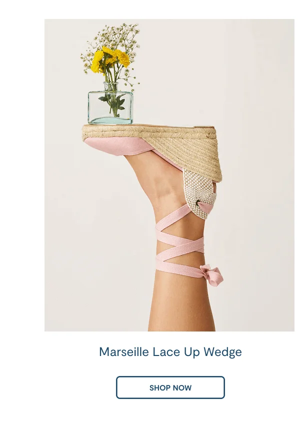 Rosa Pink Marseille Lace Up Wedge