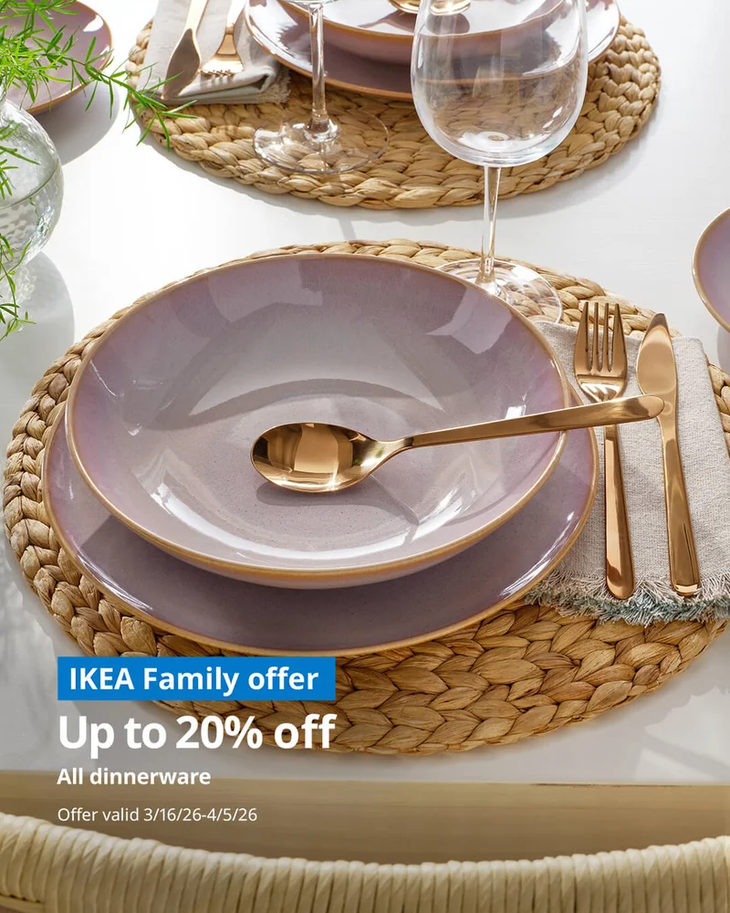 FÄRGKLAR 18-piece dinnerware set, light pink
