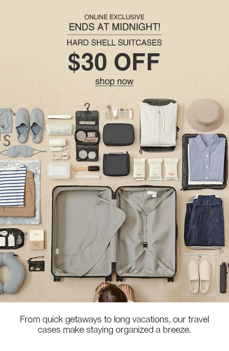 Online Exclusive: Hard Shell Suitcases $30 OFF