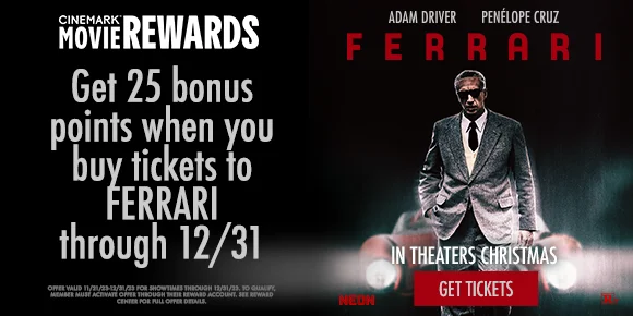 GET 25 BONUS POINTS WHEN YOU BUY TICKETS TO FERRARI THROUGH 12/31 | GET TICKETS