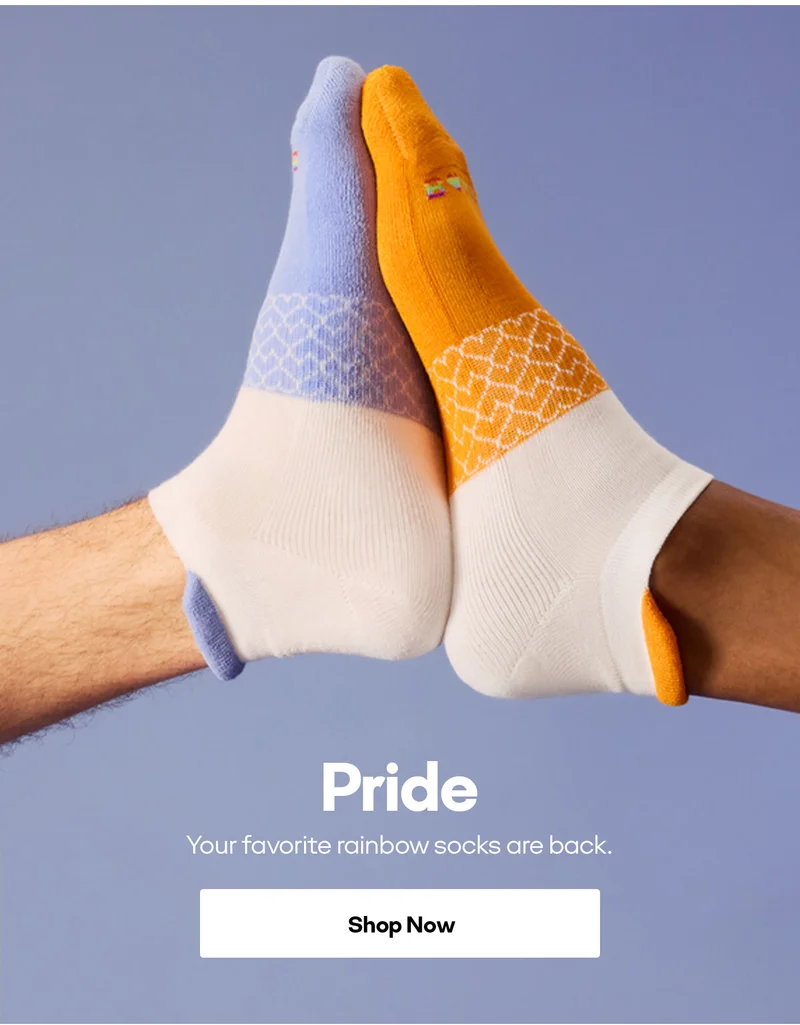 Pride. Your favorite rainbow socks are back. Shop Now