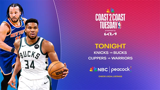 COST 2 COAST TUESDSY. TONIGHT. KNICKS vs. BUCKS. CLIPPERS vs. WARRIORS COST 2 COAST TUESDSY. TONIGHT. KNICKS vs. BUCKS. CLIPPERS vs. WARRIORS