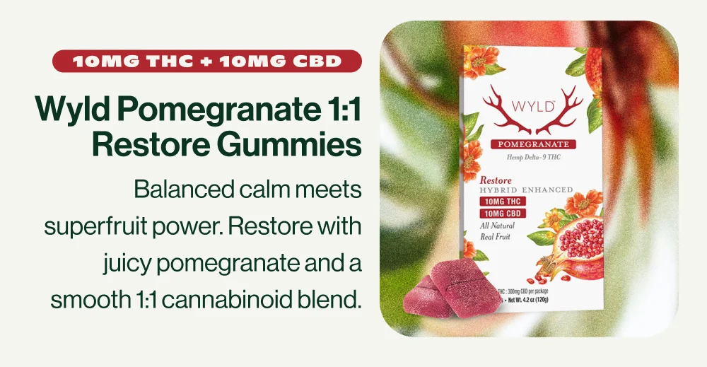 Wyld Pomegranate 1:1 Restore Gummies