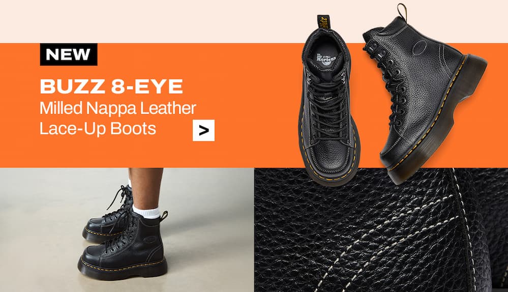 BUZZ 8-EYE Milled Nappa Leather Boots