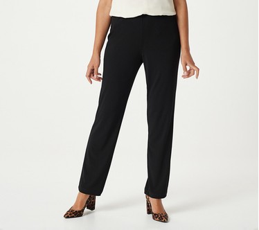 Susan Graver Essentials Pet Liquid Knit Straight Leg Pants