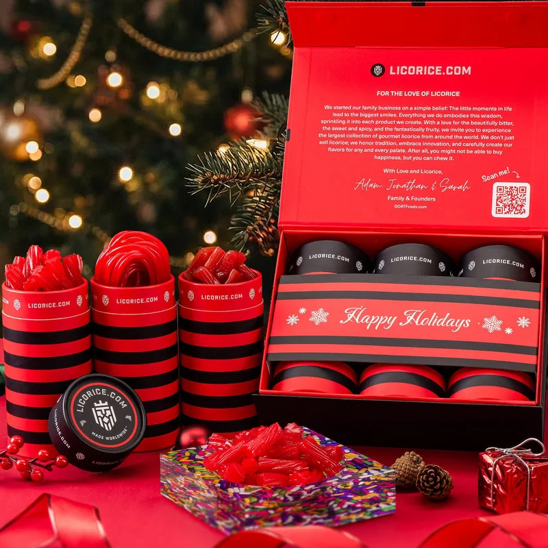 Image of Red Licorice Lover Holiday Gift Box + SweetArt Candy Dish
