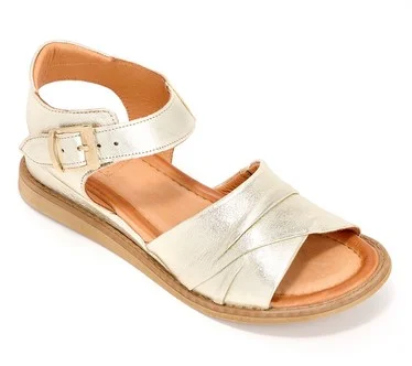 Miz Mooz Leather Adjustable Low Wedge Sandals - Haley