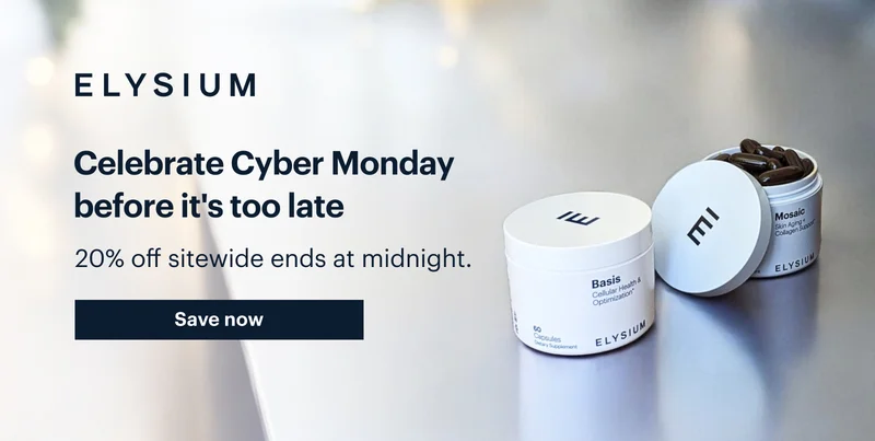 ELYSIUM | Celebrate Cyber Monday before it's too late | 20% off sitewide ends at midnight. | Save now