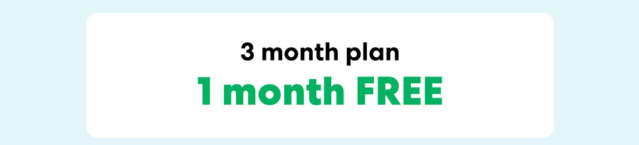 3 month plan 1 month FREE