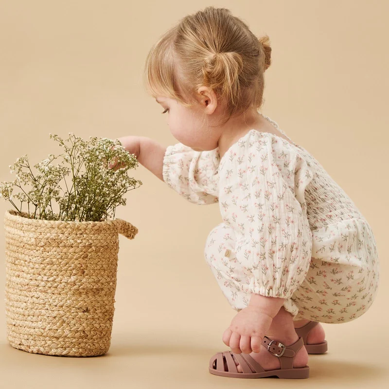 Image of Floral Muslin Smocked Jumpsuit