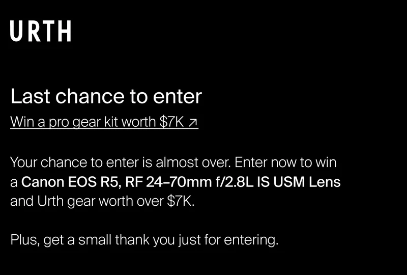 Last chance to enter