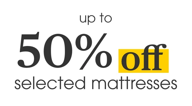 up to 50% off mattresses
