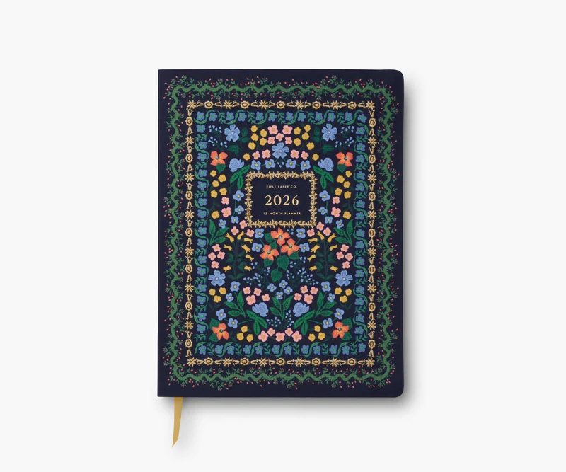 Image of 2026 12-Month Embroidered Bookbound Planner - Wildwood