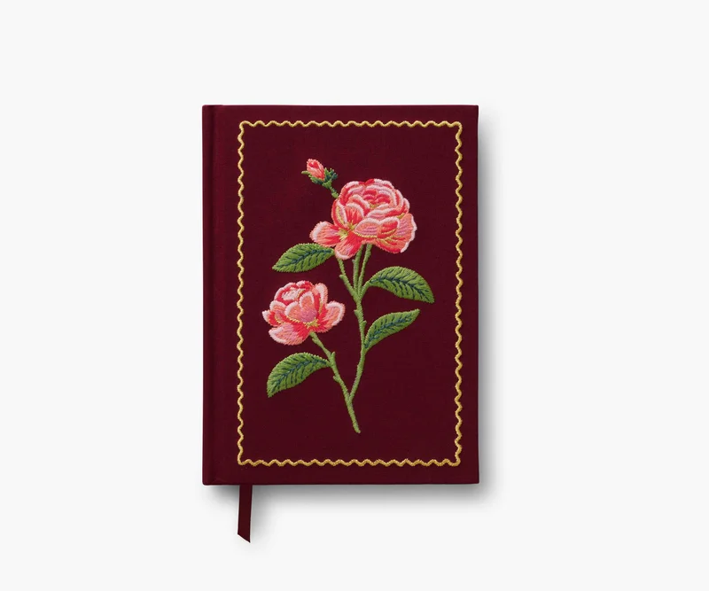 Image of Embroidered Journal - Roses